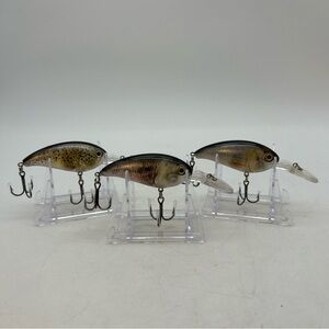 3-Vtg 2.5” Crankbait Rattlin’ Fishing Lures Lifelike Translucent(New Never Used